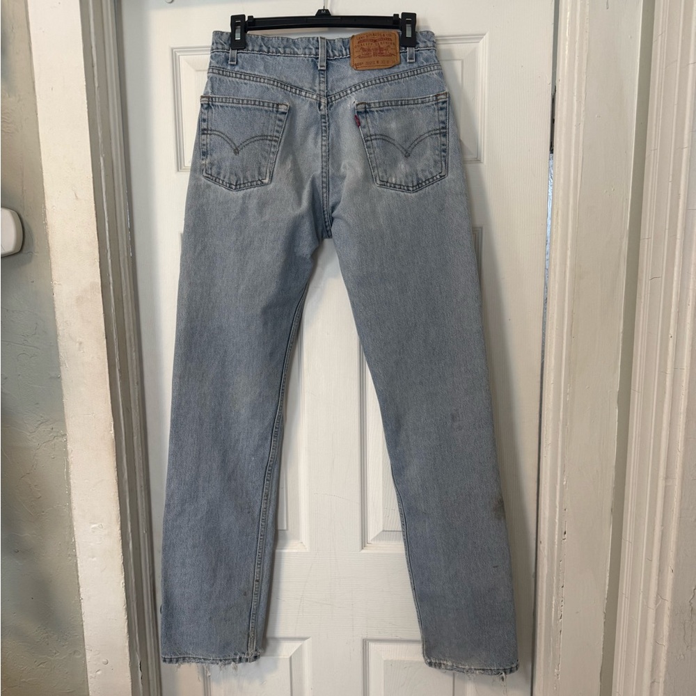 Men's Levi’s Vintage 505 - DISTRESSED Light Blue Straight Leg Jeans 31x36